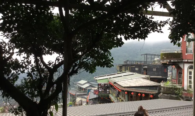台湾九份の九份茶房のお茶室からの眺め。ひと時の心の洗濯。